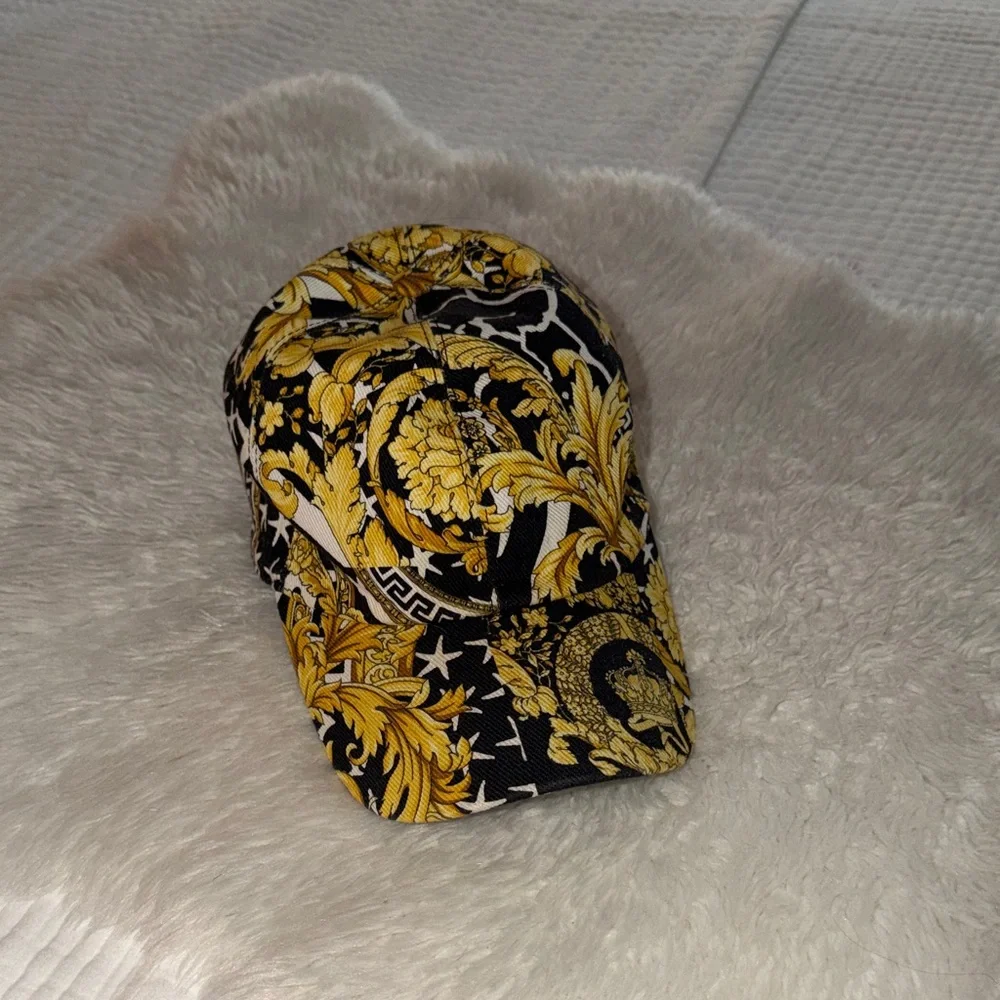 Versace Black and Gold Baroque Hat Unisex - Picture 1 of 12